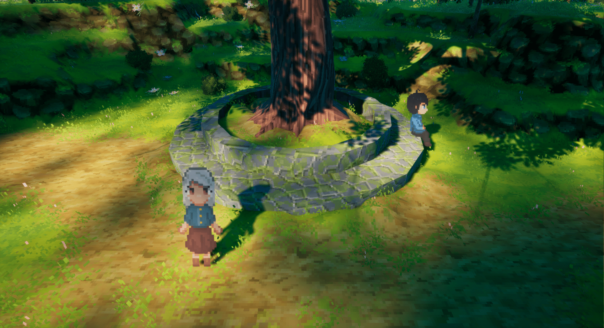 A character looking over a village